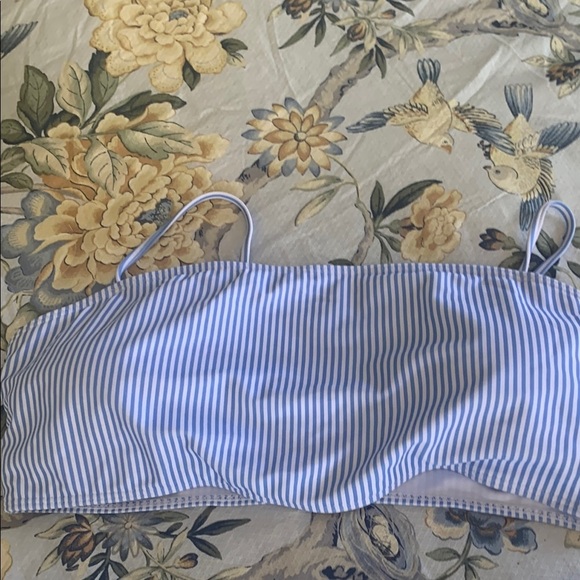 Striped Blue and White Bikini Top - Picture 2 of 5